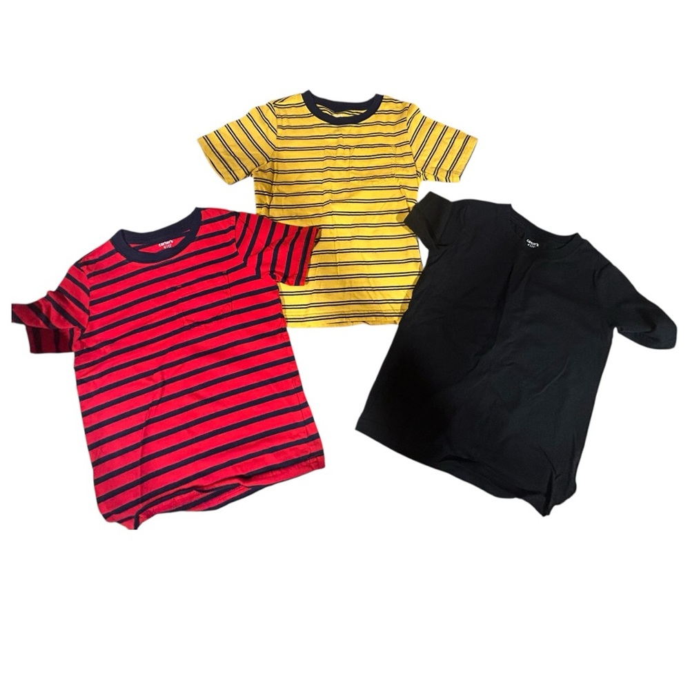 Carter's Red, Yellow, and Black Striped Tees